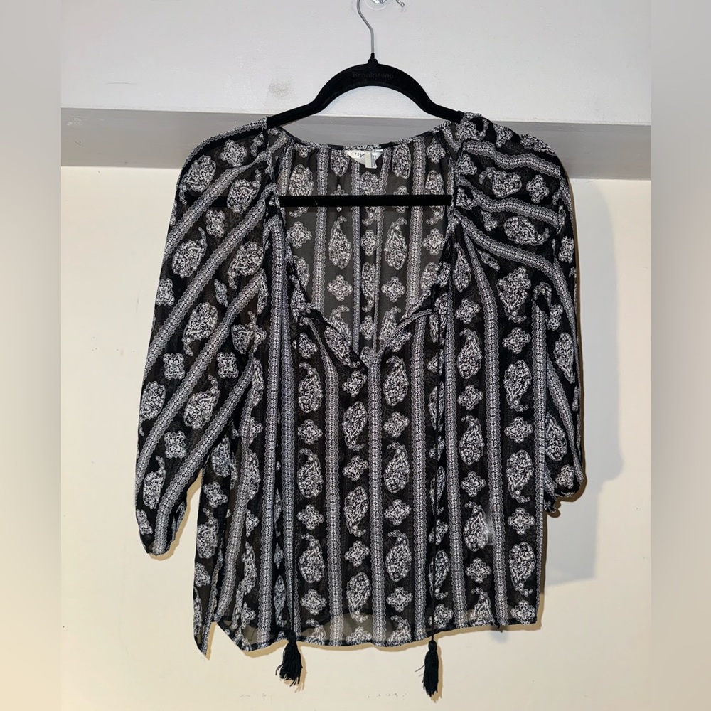 Boho Front-Tie Blouse